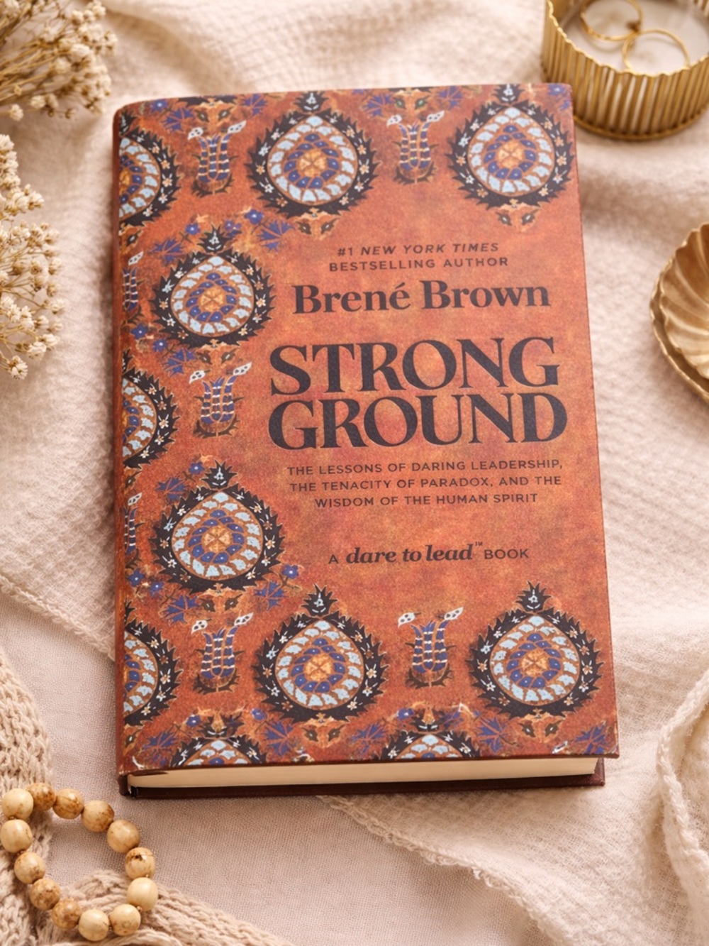 Brené Brown "Strong Ground" Hardcover Book - Rust Pattern